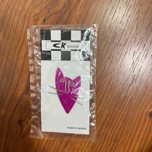 Pink Metal Cat Pin Quirky NIP